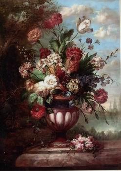 Floral, beautiful classical still life of flowers.069, unknow artist